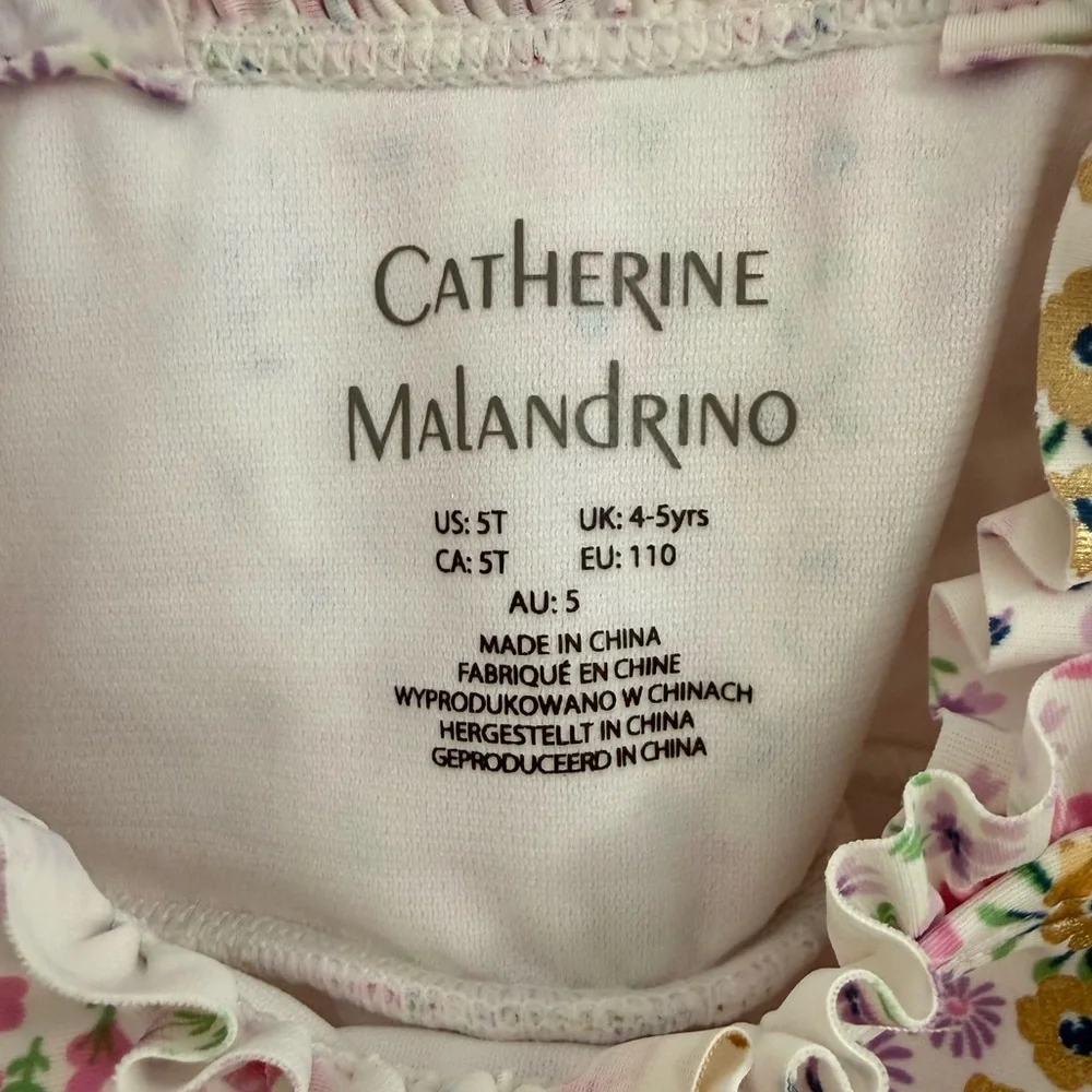 5T Catherine Malandrino Floral Ruffle One-Piece, Wee Ones Bow, & WaterShoes 9/10 - Picture 4 of 8